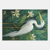 Weiße Krane und Gardenien, Kokospalmen Geschenkpapier Set (Vorderseite 2)