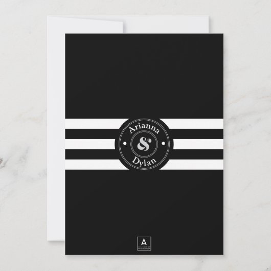 Weiße Krawatte Einladung (Rückseite)