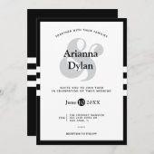 Weiße Krawatte Einladung (Vorne/Hinten)