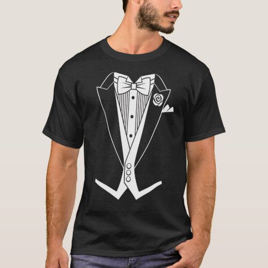 Weiße Krawatte formaler Tailcoat Tuxedo-T - Shirt (Vorderseite)
