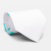 Weiße Krawatte mit Big Cyan Twirl (Gerollt)