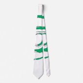 Weiße Krawatte mit Big Green Twirl (Vorderseite)