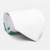 Weiße Krawatte mit Big Green Twirl (Gerollt)