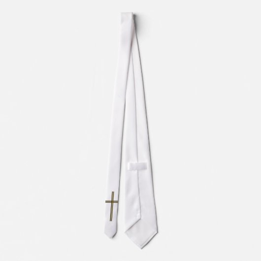Weiße Krawatte mit Kreuz (Rückseite)