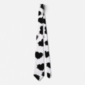 Weiße Krawatte Schwarzes Herz (Vorderseite)