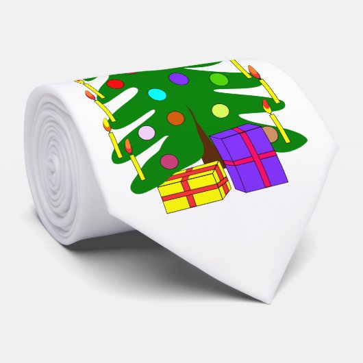 Weiße Krawatte W/Pine Tree (Gerollt)