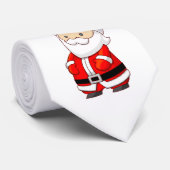 Weiße Krawatte W/Santa (Gerollt)