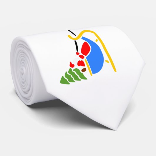 Weiße Krawatte W/Santa & Dez (Gerollt)