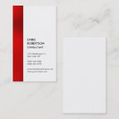 Weiße, kreative Visitenkarte mit vertikalem Rot St (Vorne/Hinten)