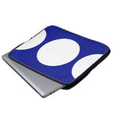 Weiße Kreise auf blau Laptopschutzhülle (Vorne Knopf)