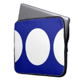 Weiße Kreise auf blau Laptopschutzhülle (Vorderseite Links)