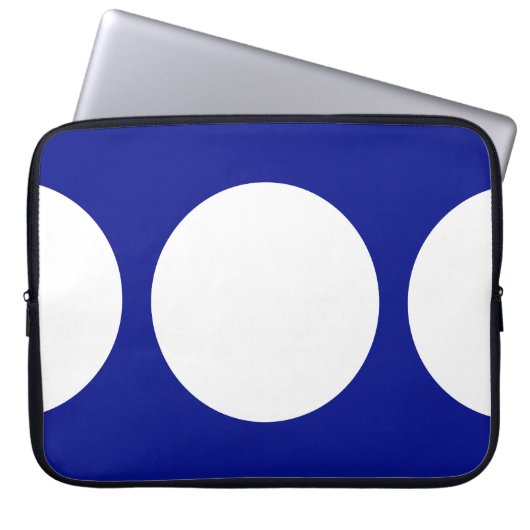 Weiße Kreise auf blau Laptopschutzhülle (Vorderseite)