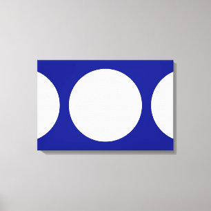 Weiße Kreise auf blau Leinwanddruck