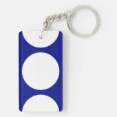 Weiße Kreise auf blau Schlüsselanhänger (Rückseite)