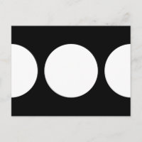Weiße Kreise auf der schwarzen Postkarte