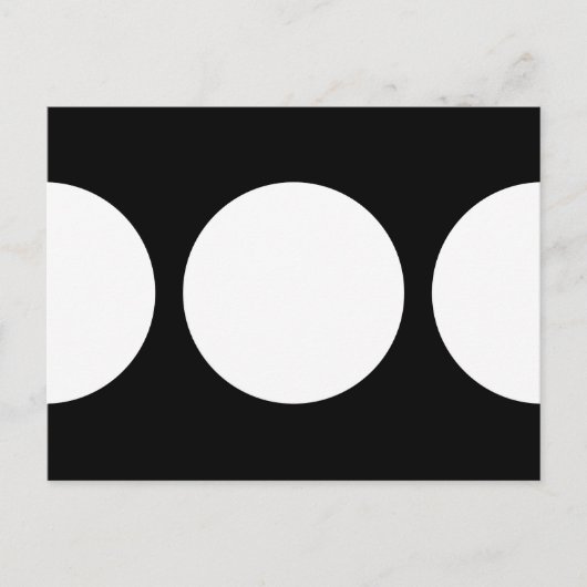 Weiße Kreise auf der schwarzen Postkarte (Vorderseite)