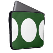 Weiße Kreise auf Grün Laptopschutzhülle (Vorne Rechts)