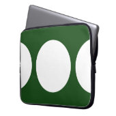 Weiße Kreise auf Grün Laptopschutzhülle (Vorderseite Links)