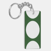 Weiße Kreise auf Grün Schlüsselanhänger (Vorderseite links)
