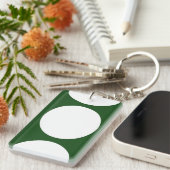 Weiße Kreise auf Grün Schlüsselanhänger (Vorderseite rechts)