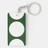 Weiße Kreise auf Grün Schlüsselanhänger (Rückseite)