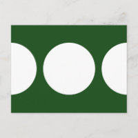 Weiße Kreise auf grüner Postkarte