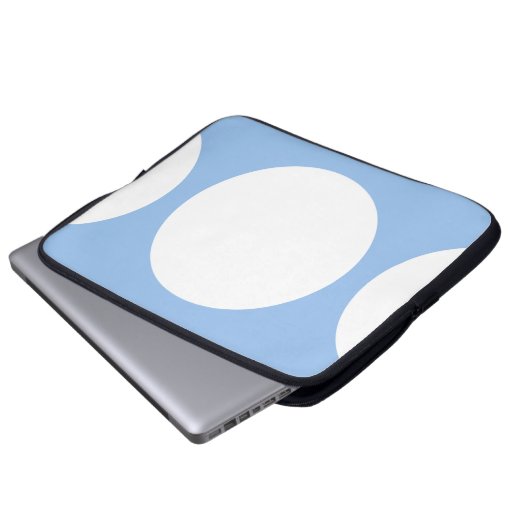 Weiße Kreise auf hellblauer Fläche Laptopschutzhülle (Vorne Knopf)
