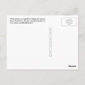 Weiße Kreise auf hellblauer Postkarte (Rückseite)