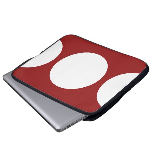 Weiße Kreise auf rotem Laptop-Sieb Laptopschutzhülle (Vorne Knopf)