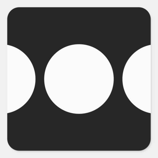 Weiße Kreise auf schwarz Quadratischer Aufkleber (Vorderseite)