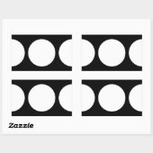 Weiße Kreise auf schwarz Rechteckiger Aufkleber (Blatt)