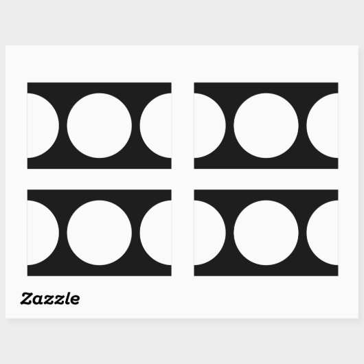 Weiße Kreise auf schwarz Rechteckiger Aufkleber (Blatt)