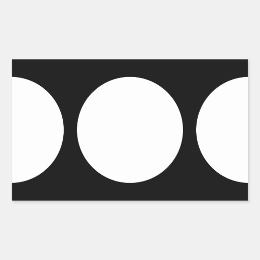 Weiße Kreise auf schwarz Rechteckiger Aufkleber (Vorderseite)