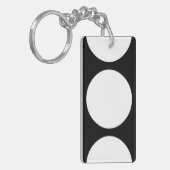Weiße Kreise auf schwarz Schlüsselanhänger (Vorderseite links)