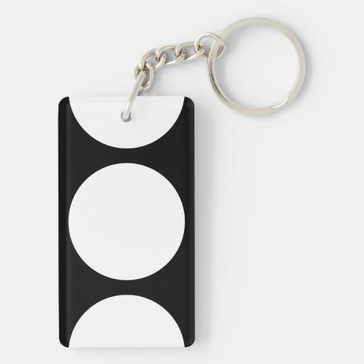 Weiße Kreise auf schwarz Schlüsselanhänger (Rückseite)