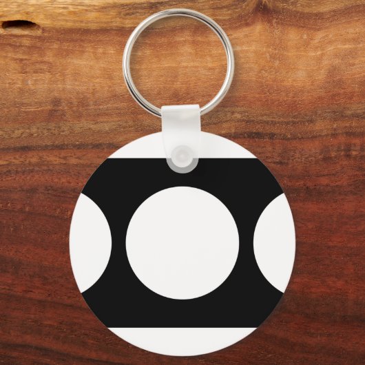 Weiße Kreise auf schwarz Schlüsselanhänger (Vorderseite)