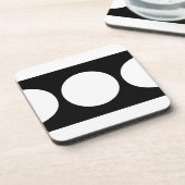 Weiße Kreise auf schwarz Untersetzer (Linke Seite)