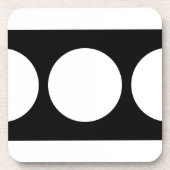 Weiße Kreise auf schwarz Untersetzer (Vorderseite)
