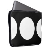 Weiße Kreise auf schwarzem Computerschlauch Laptopschutzhülle (Vorne Rechts)