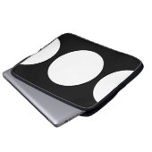 Weiße Kreise auf schwarzem Computerschlauch Laptopschutzhülle (Vorne Knopf)