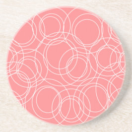 Weiße Kreise in Rosa Getränkeuntersetzer