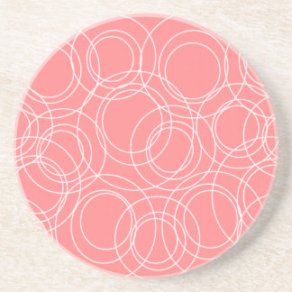 Weiße Kreise in Rosa Getränkeuntersetzer
