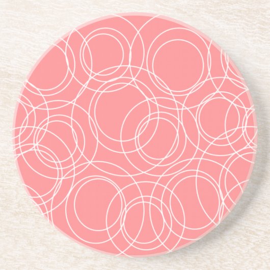 Weiße Kreise in Rosa Getränkeuntersetzer (Vorne)