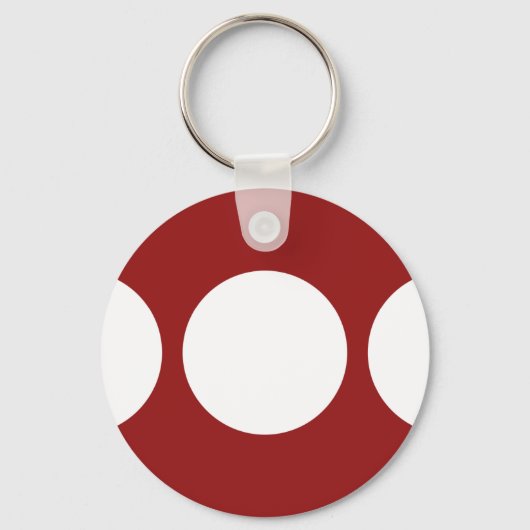 Weiße Kreise in Rot Schlüsselanhänger (Vorderseite)