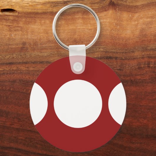 Weiße Kreise in Rot Schlüsselanhänger (Vorderseite)