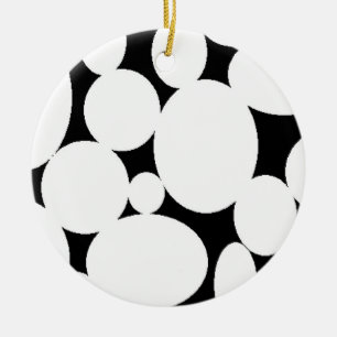 WEISSE KREISE KERAMIKORNAMENT