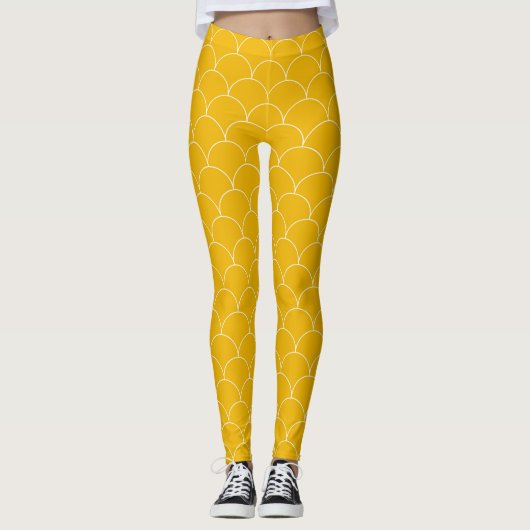 Weiße Kreise Nahtlos Leggings (Vorderseite)