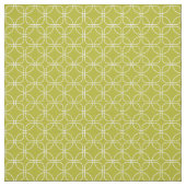 Weiße Kreise Quadrate auf Avocado Green Mitte Jahr Stoff (Muster)