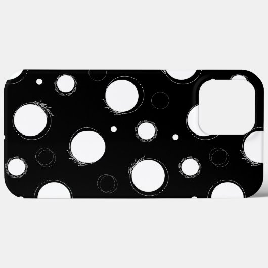 Weiße Kreise, schwarzes iPhone/iPad-Gehäuse Case-Mate iPhone Hülle (Rückseite (Horizontal))