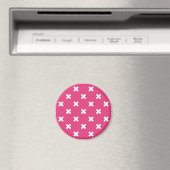 Weiße Kreuzstiche auf Fuchsia Magnet (In Situ (Geschirrspüler))